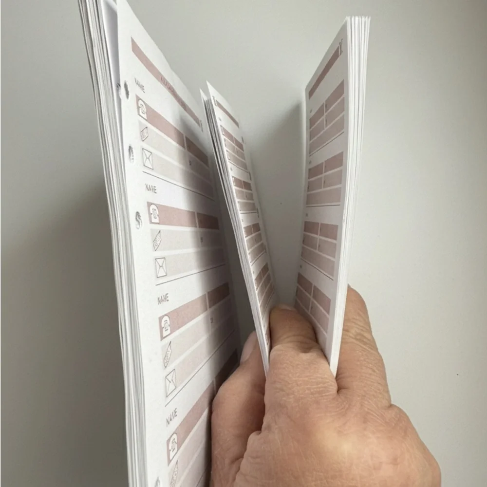 LV Agenda Address Sheets for A5, A6, A7 Book Pages